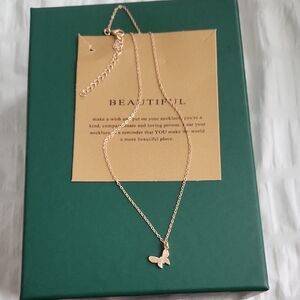 Elegant Gold Butterfly Pendant Necklace
